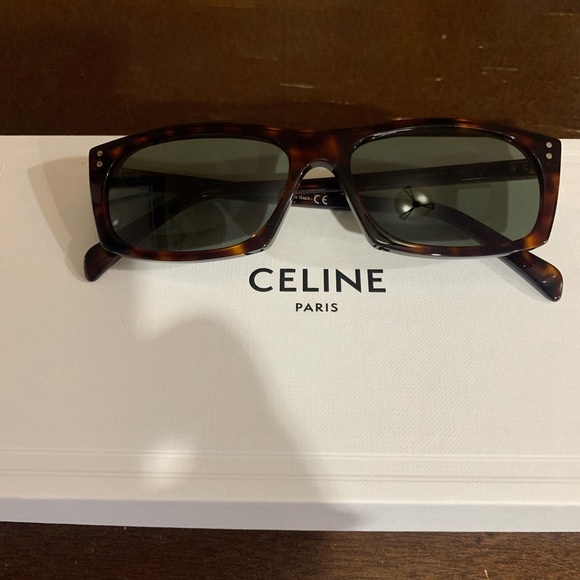 Celine Accessories - Celine Dark Havana / Green Lens sunglasses
